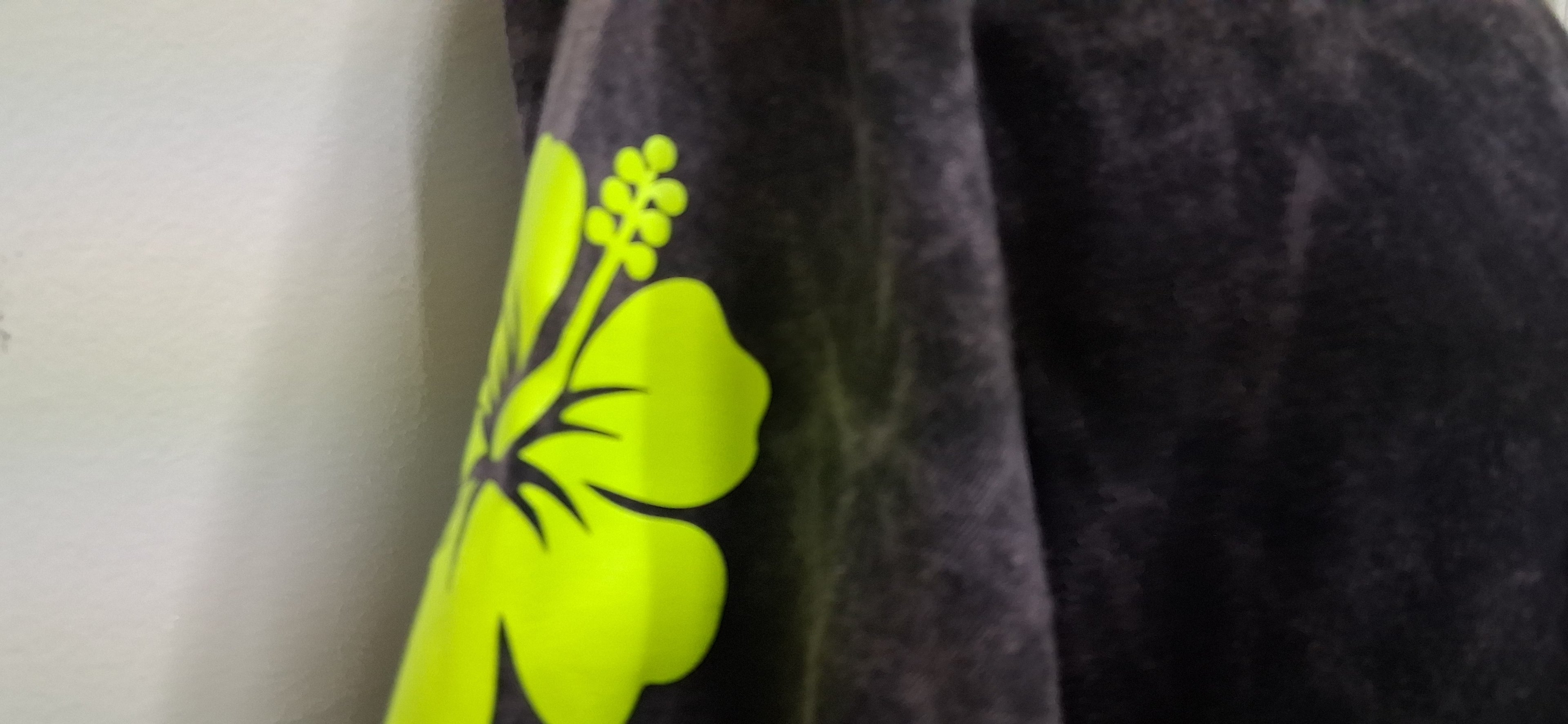 Yellow Hibiscus Black Washed T-Shirt