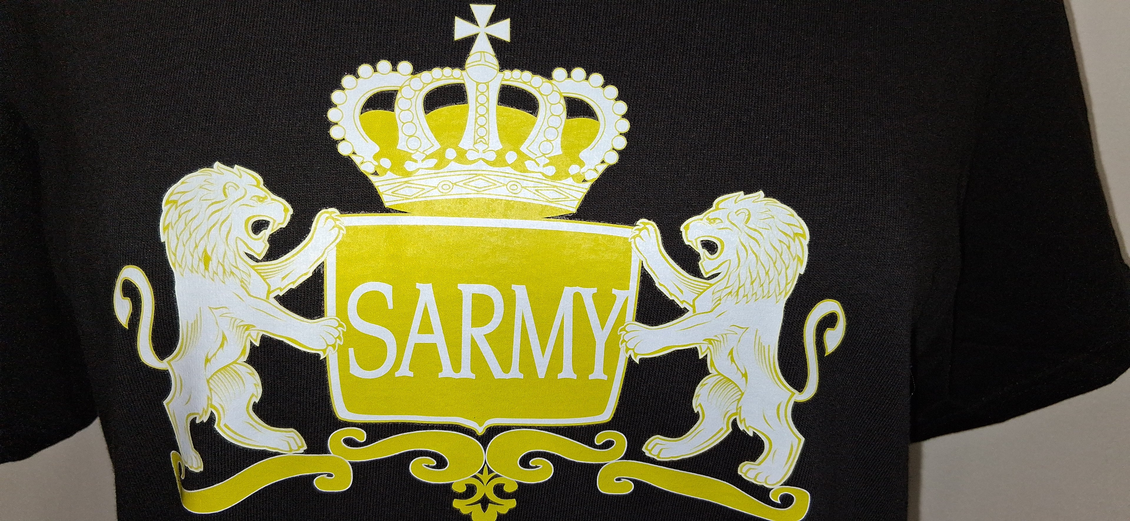 Yellow Sarmy Logo Black T-Shirt